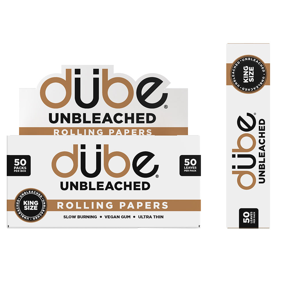 Dube Unbleached Rolling Papers King Size 50 count display