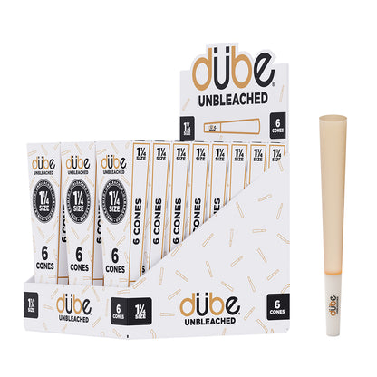 Dube Unbleached 1 1/4 Cones 6 Pack – Ultra-thin slow burning