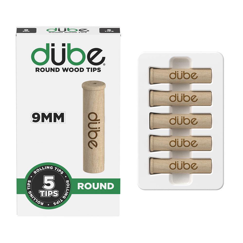 DUBE 9MM WOOD TIPS - 5 COUNT DISPLAY