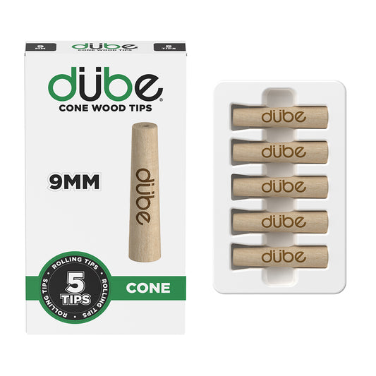 DUBE 9MM WOOD TIPS - 5 COUNT DISPLAY
