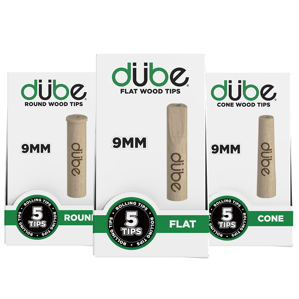DUBE 9MM WOOD TIPS - 5 COUNT DISPLAY
