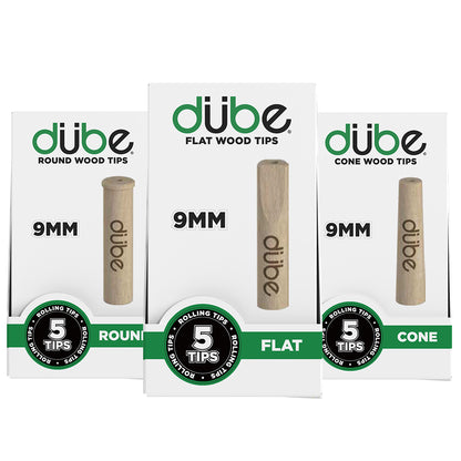 DUBE 9MM WOOD TIPS - 5 COUNT DISPLAY