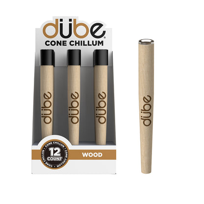 DUBE V2 WOOD CONE CHILLUM WITH CAP - 12 COUNT DISPLAY